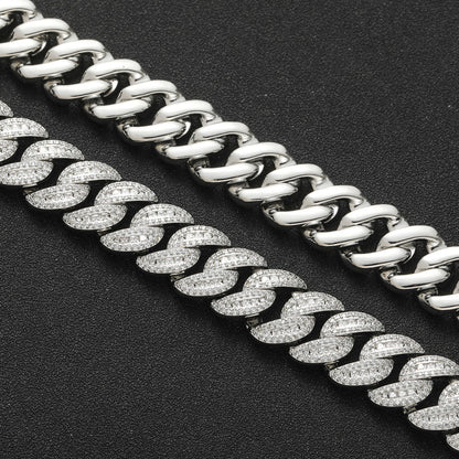 Hip Hop Cuban Link Cubic Zirconia Bracelet for Men