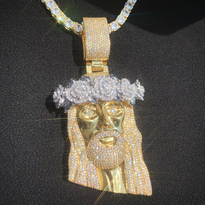 Iced Out Portrait Pendant Necklace