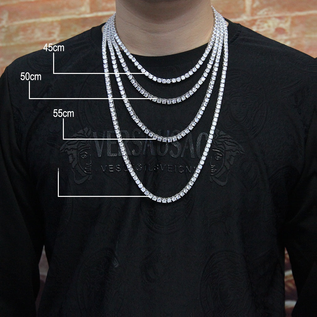 Iced Out Cuban Link Chain Necklace & Bracelet with Cubic Zirconia – Unisex Hip Hop Statement Jewelry in Gold, White Gold & Rose Gold
