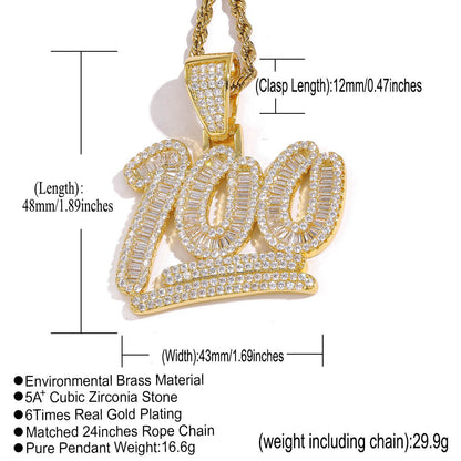 Hip Hop Cross Tennis Chain Copper Pendant Necklace for Men and Women