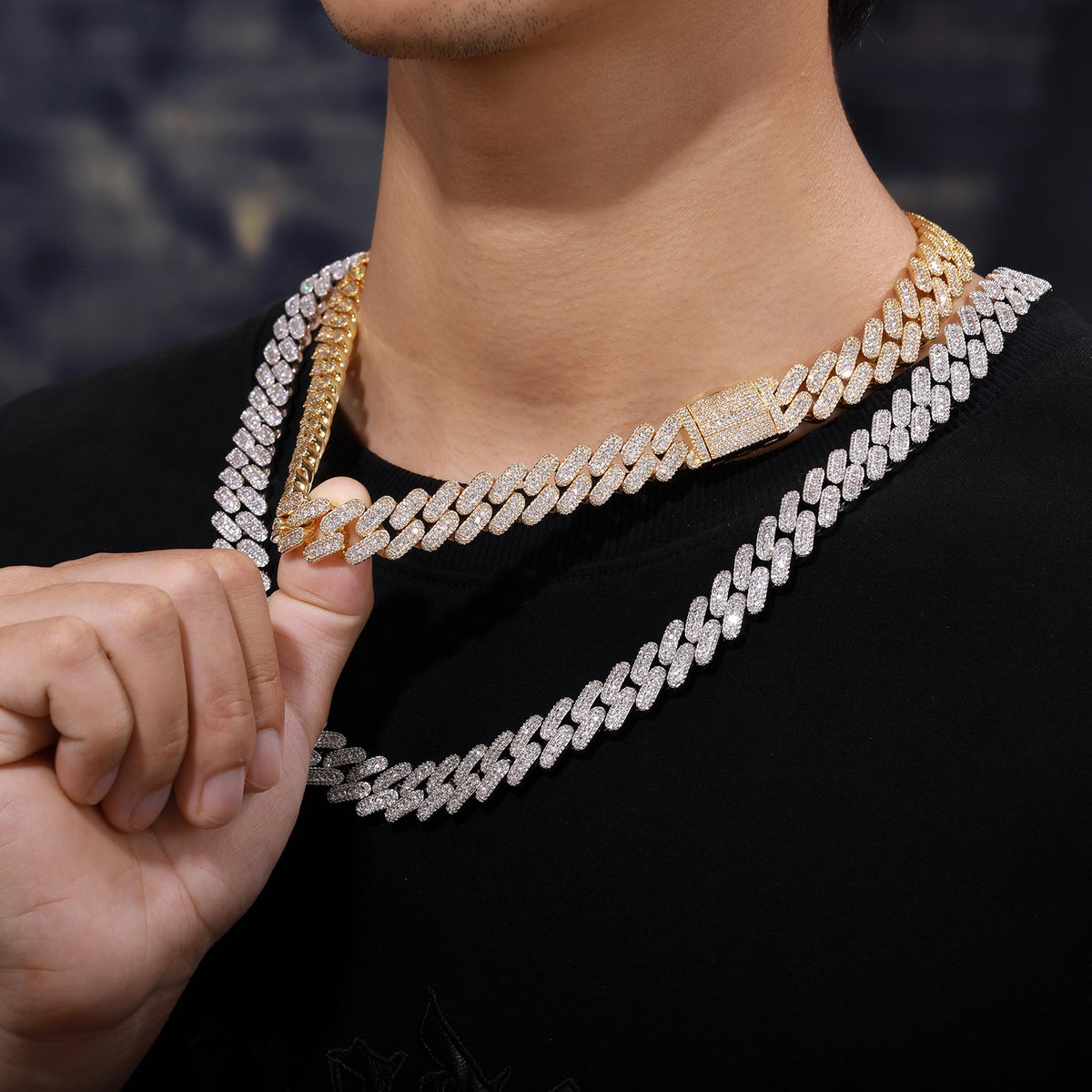 Iced Out Cuban Link Chain Bracelet/Necklace, Chunky Hip Hop Link Jewelry product image