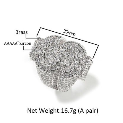 Coin CZ ring size image showing 30mm face width
