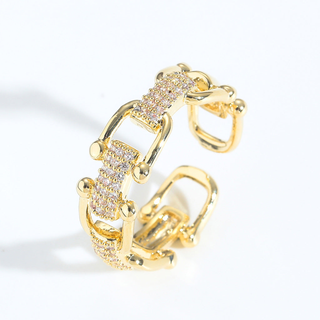 Light Luxury Fashion Cubic Zirconia Ring for Men