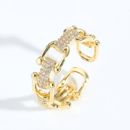 Light Luxury Fashion Cubic Zirconia Ring for Men