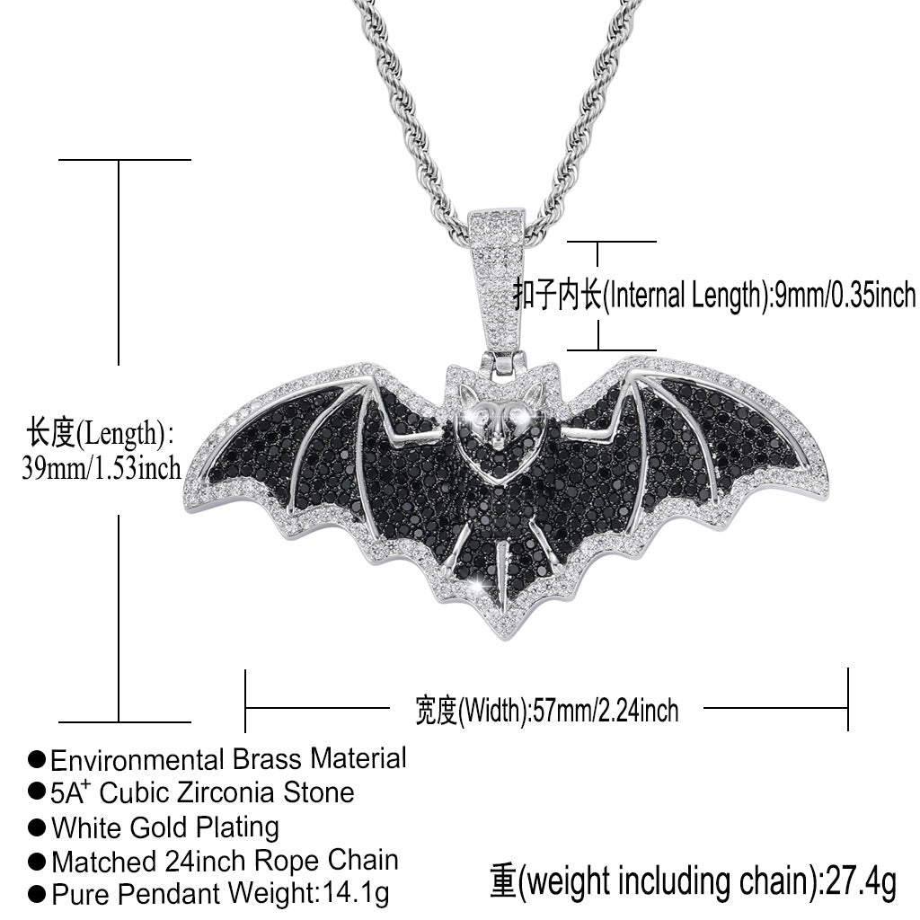 Hip Hop Vintage Fashion Cubic Zirconia Pendant Necklace for Men and Women