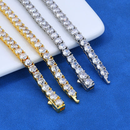 3-5 mm Round CZ Tennis Copper Necklace or Bracelet - CHA133