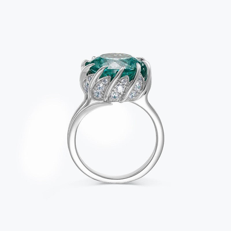 S925 Moissanite Halo Ring, 3.5 Carat Floral Promise Ring, Size 5-9 product image