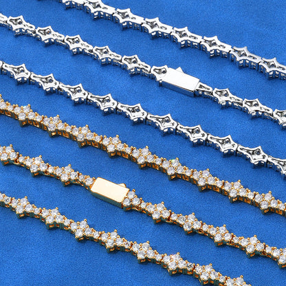 6.5 mm Star-Cluster CZ Tennis Copper Bracelet - CHA258