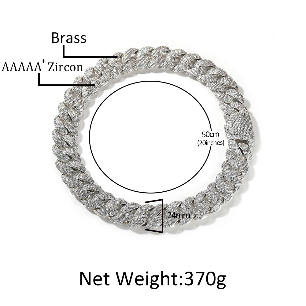 Men’s Iced Cuban Link Bracelet & Chain Necklace with Cubic Zirconia, Gold or Silver Tone Statement Jewelry