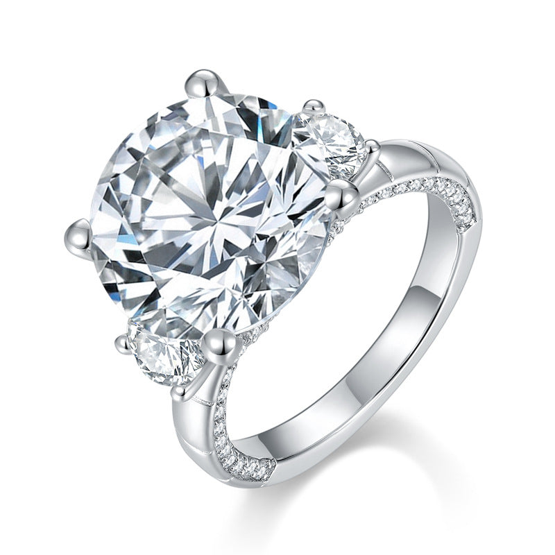 Round Moissanite Ring for Women, 13mm Statement Engagement Ring product image