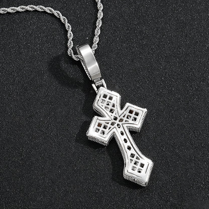 Hip Hop Vintage Cross Copper Pendant Necklace for Men and Women