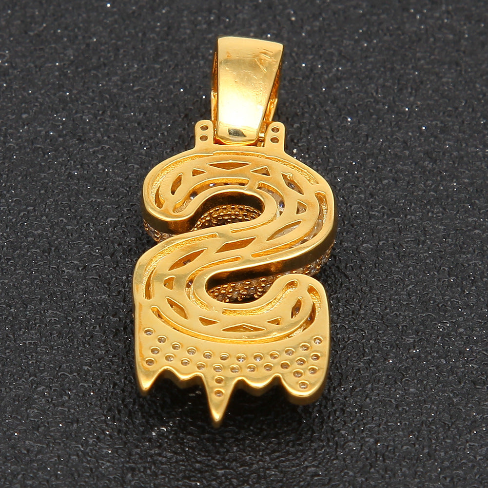 Iced Bubble Letter Pendant Necklace for Women & Men - Gold Plated or Silver Plated A-Z Initial Chain, Hip Hop Statement Jewelry