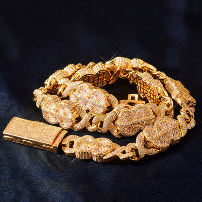 Iced Out Clover Chain Necklace