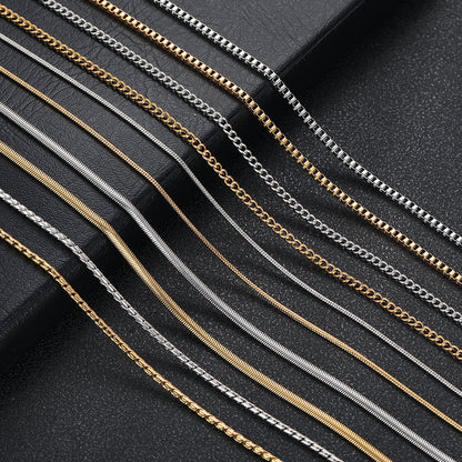3-5 mm Polished Snake Chain Hip Hop Necklace or Bracelet with Stainless steel Base - CHA161