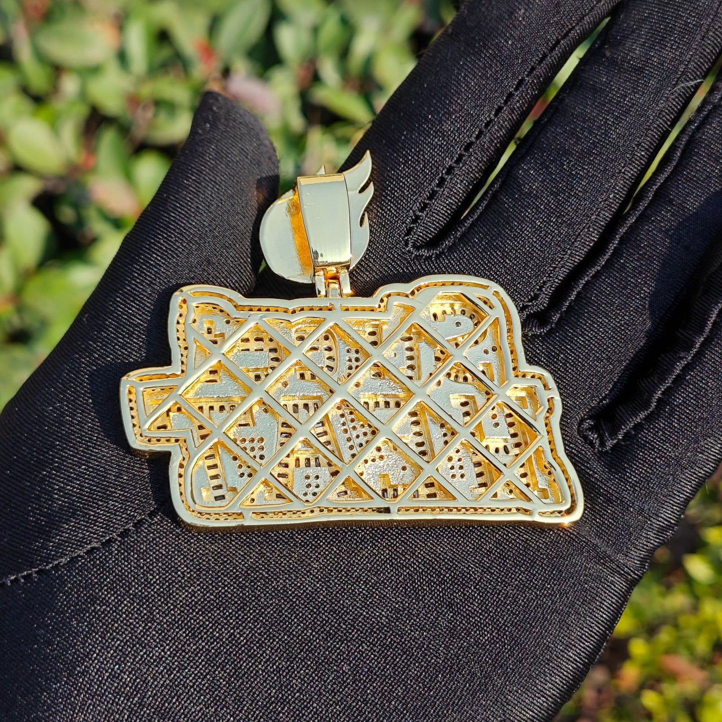 Unisex Iced Out Heat Letter Pendant Necklace