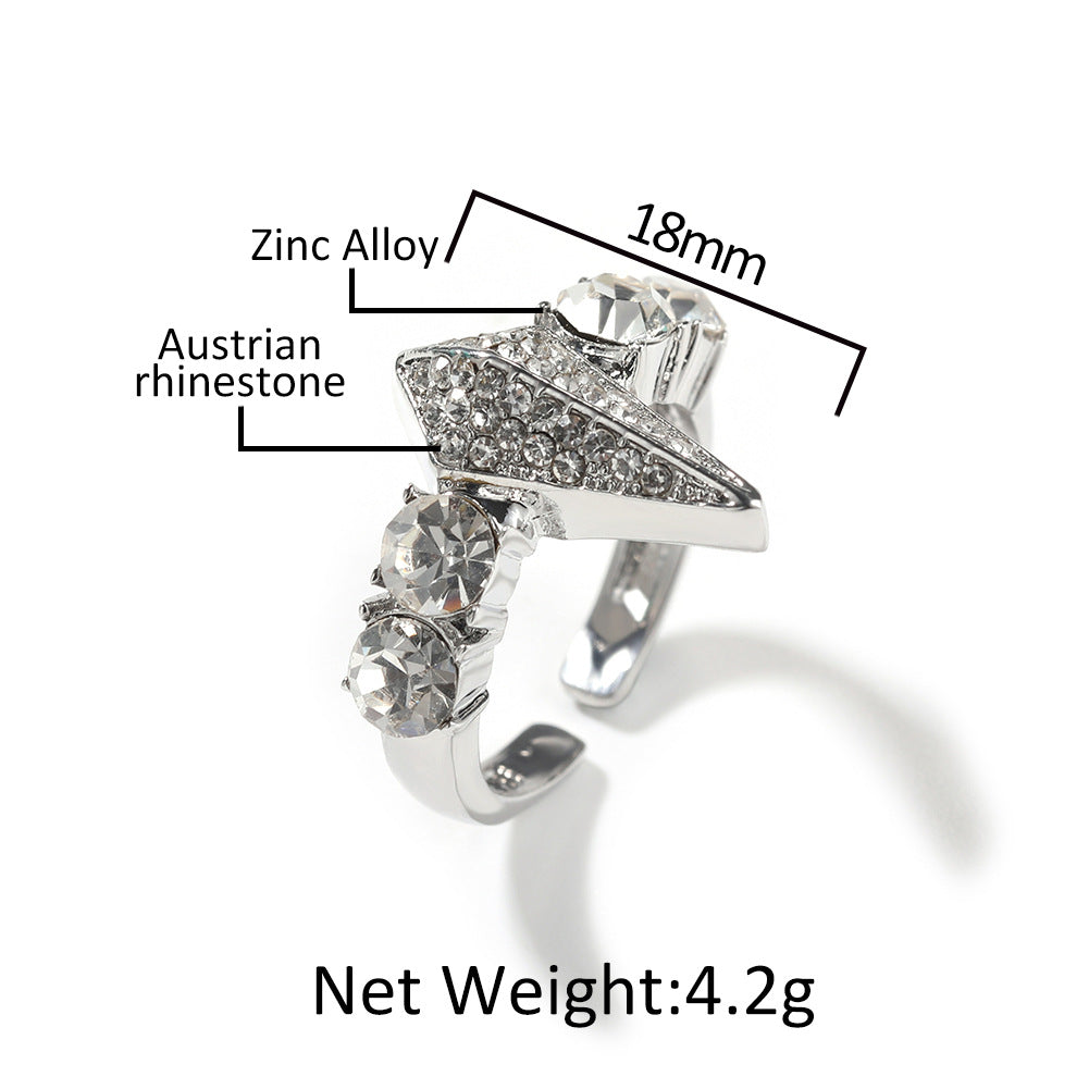 Men’s Adjustable Geometric Statement Ring with Cubic Zirconia Accent Stones product image