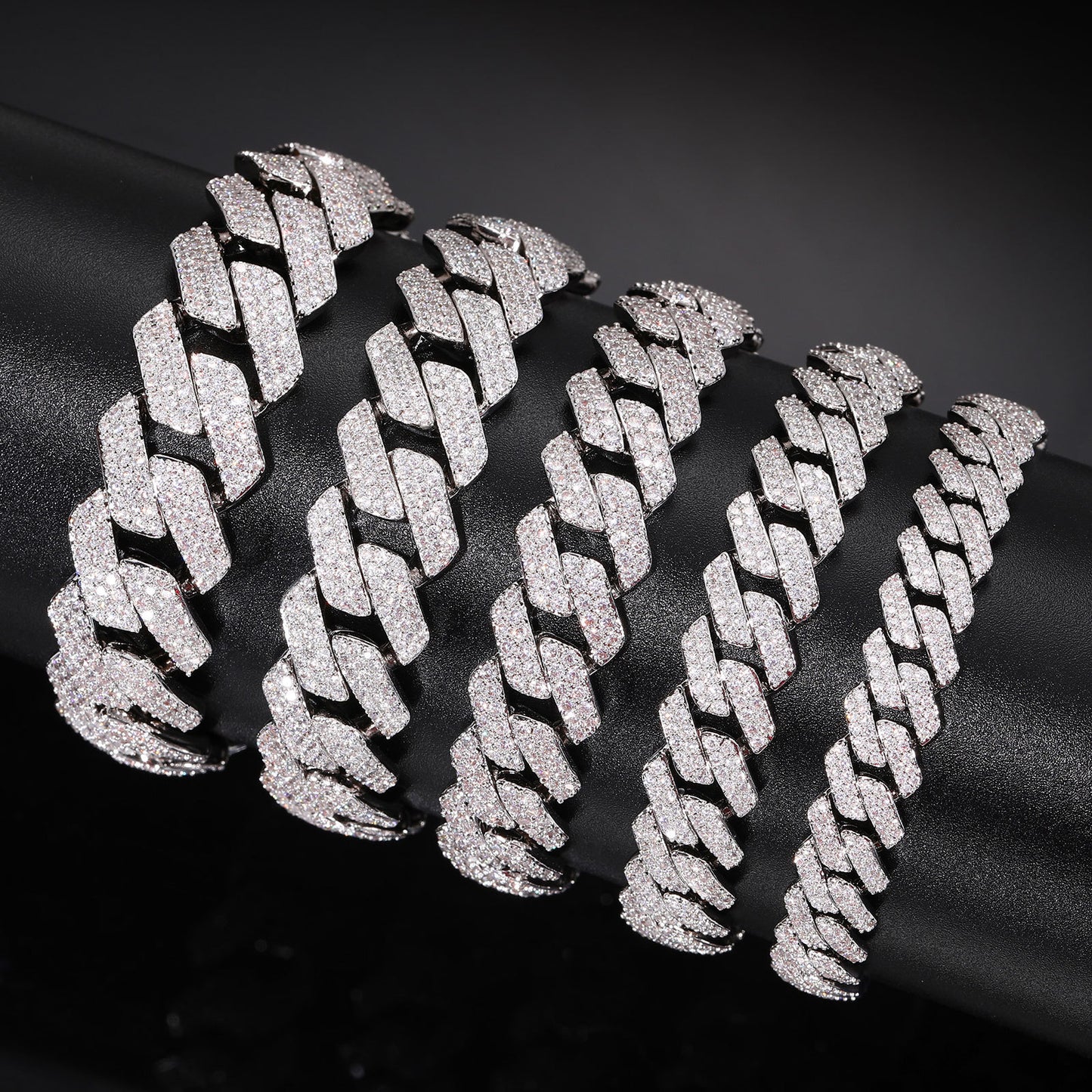 Iced Out Cuban Link Chain & Bracelet Set in Cubic Zirconia for Men and Women product image