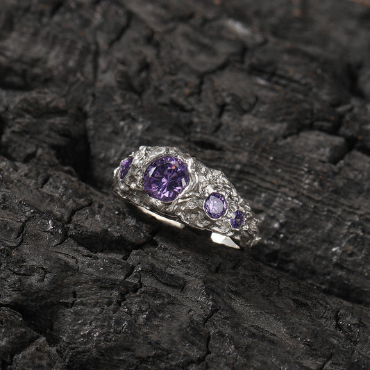 Men’s Purple Cubic Zirconia Open Ring alternate product image