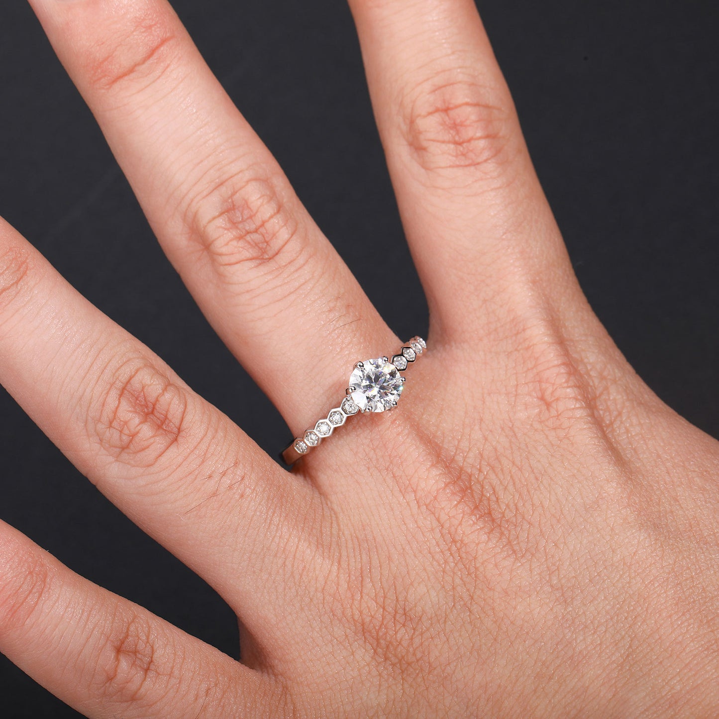 925 Silver Moissanite Geometric Ring for Women and Men - Minimalist Luxury Statement Ring product image