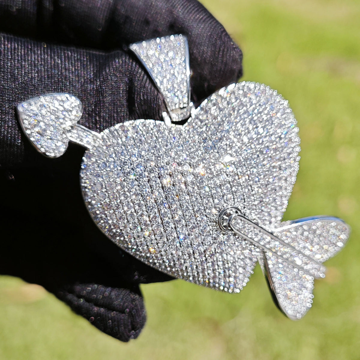 Iced Out Cupid Heart Pendant Necklace for Women and Men product image