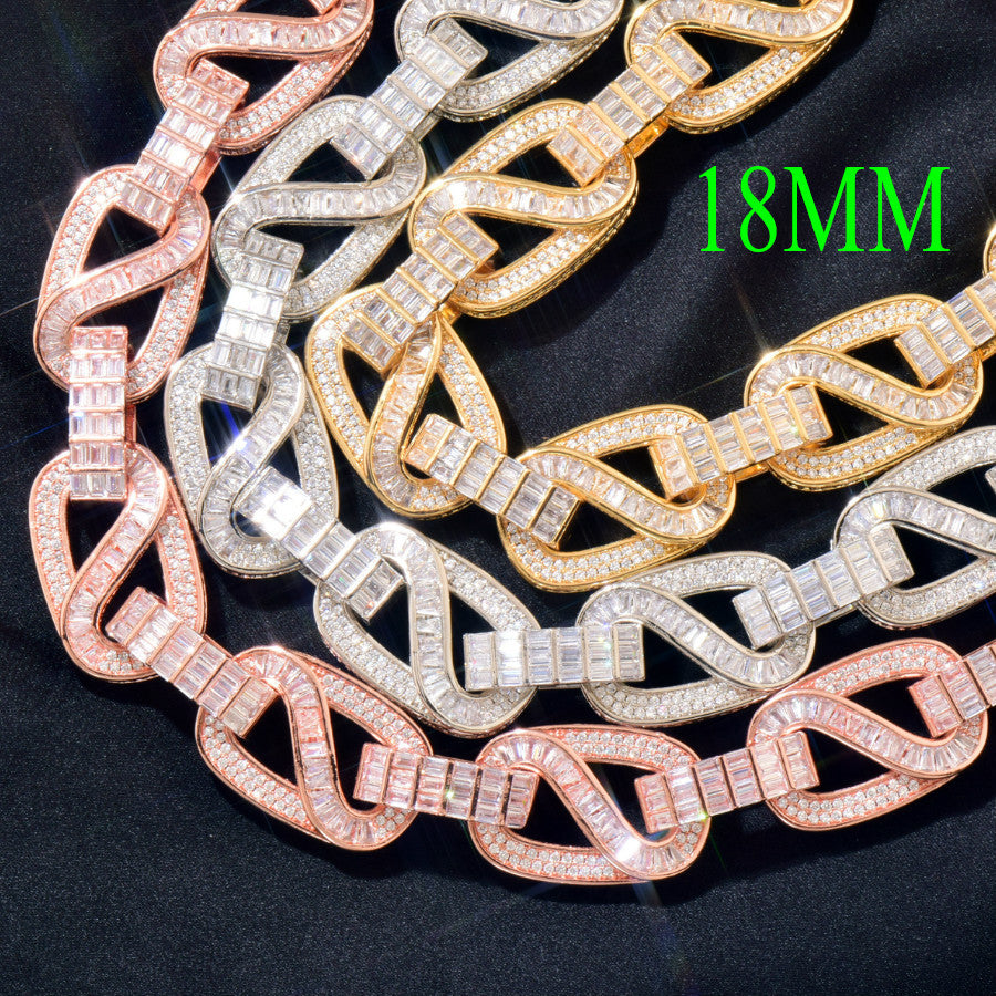 Iced Out Chain Necklace Bracelet Set