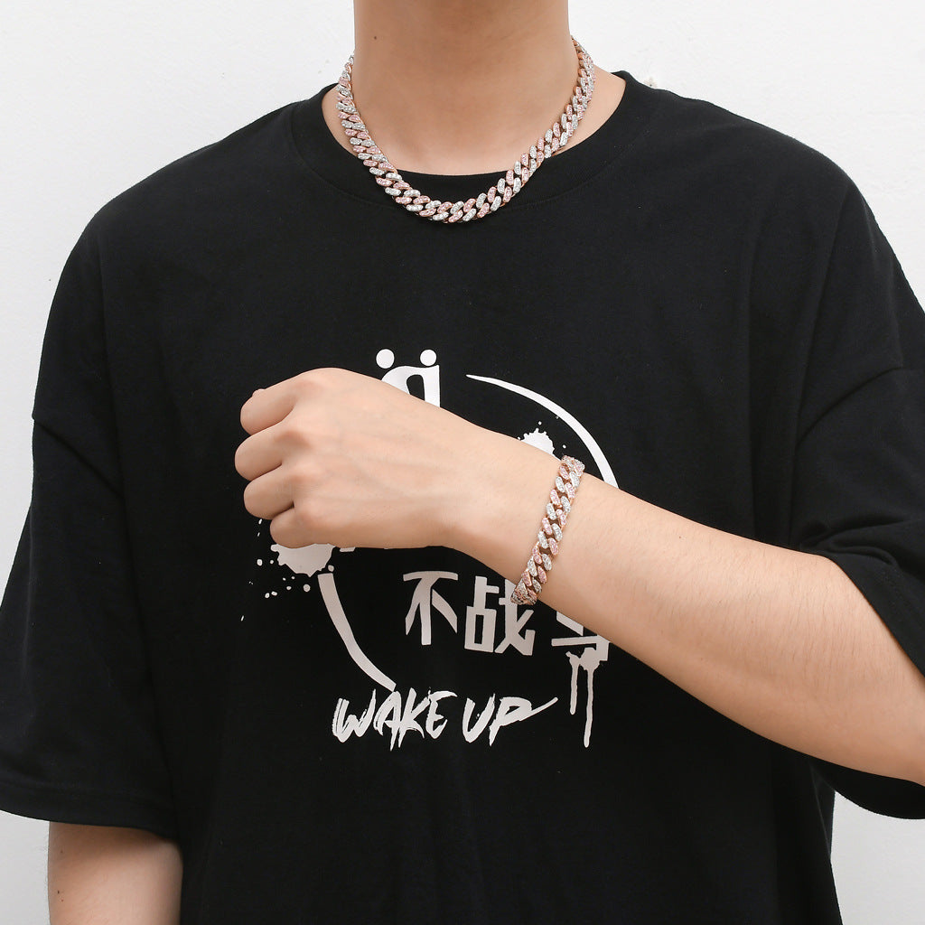 Hip Hop Cuban Link Cubic Zirconia Bracelet for Men