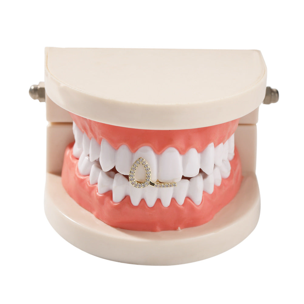 Hip Hop Iced Open Grillz Tooth Ring in Gold or Silver Color for Women and Men