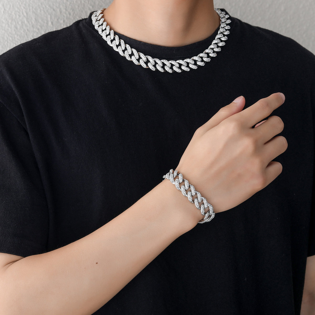 Hip Hop Letter Cuban Link Alloy Pendant Necklace for Men product image