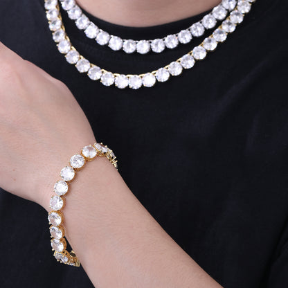 10mm Cubic Zirconia Tennis Chain Necklace & Bracelet