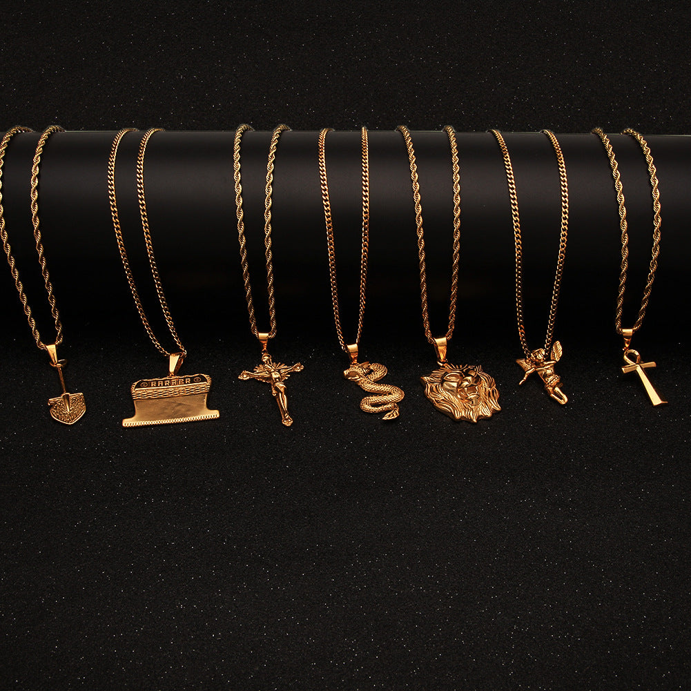 Gold Plated Stainless Steel Dragon Pendant Necklace for Women and Men – Hip Hop Statement Chain
