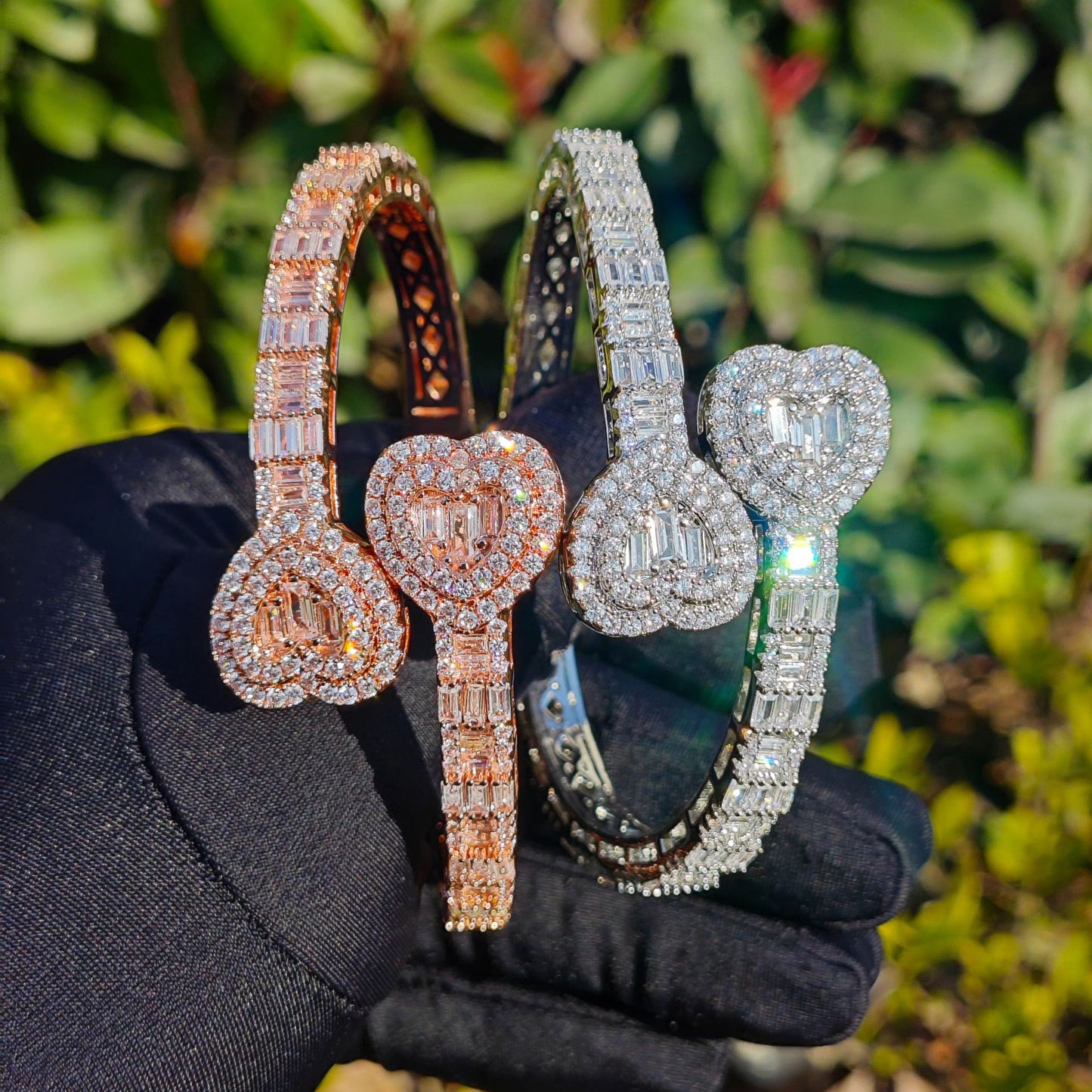 Unisex Iced Out Heart Statement Bracelet