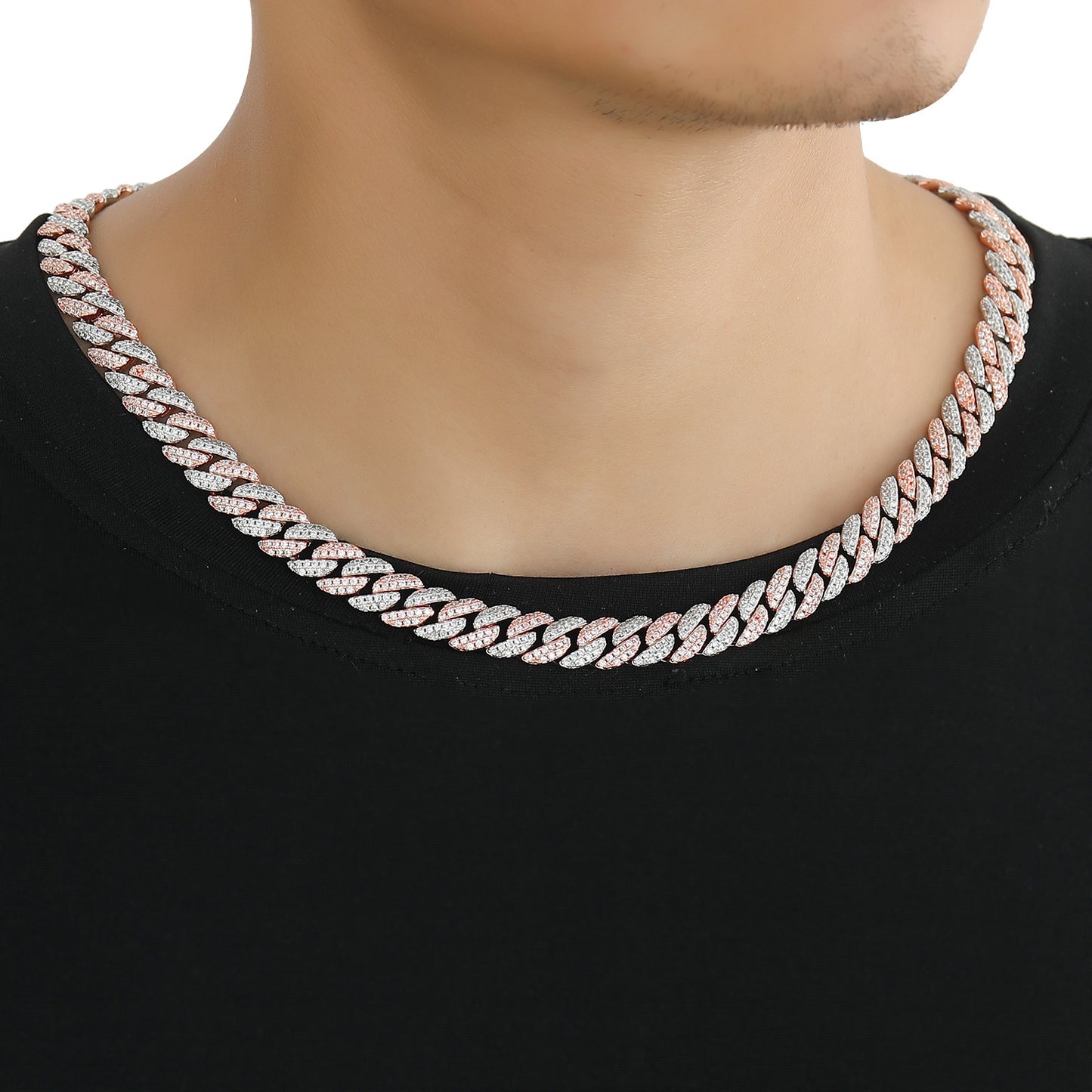 Hip Hop Cuban Link Cubic Zirconia Necklace for Men