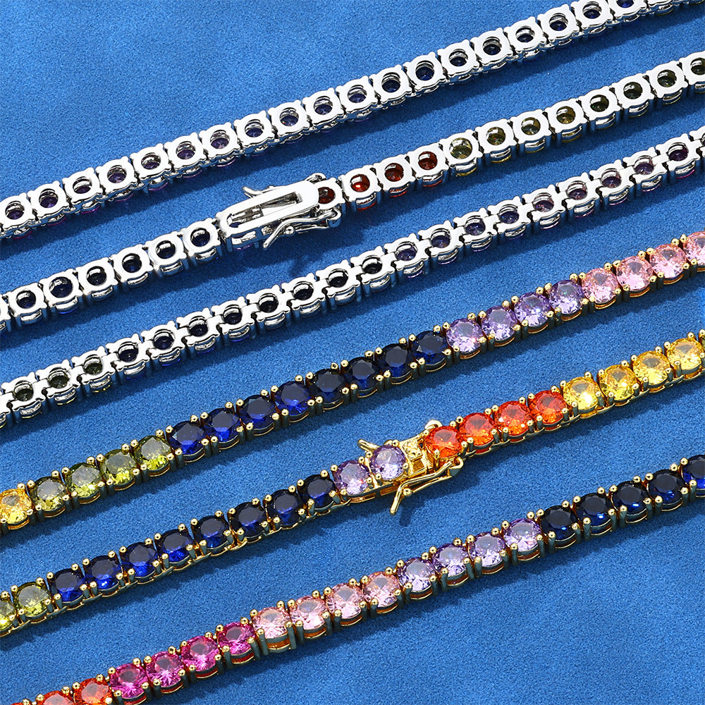 5 mm Multicolor Round CZ Tennis Copper Necklace or Bracelet - CHA111 product image