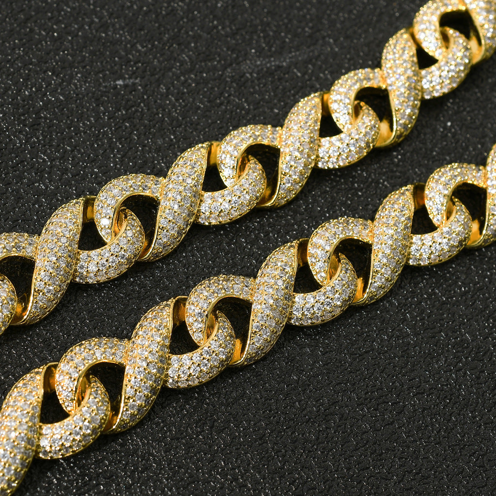 Hip Hop Light Luxury Cuban Link Copper Ring for Men