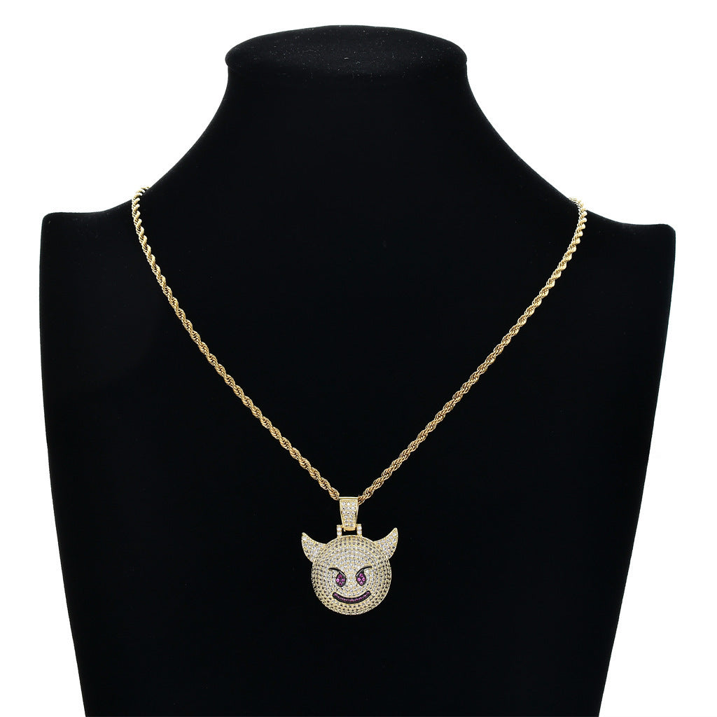 Hip Hop Fashion Cubic Zirconia Pendant Necklace for Men and Women