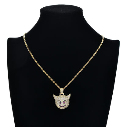 Hip Hop Fashion Cubic Zirconia Pendant Necklace for Men and Women