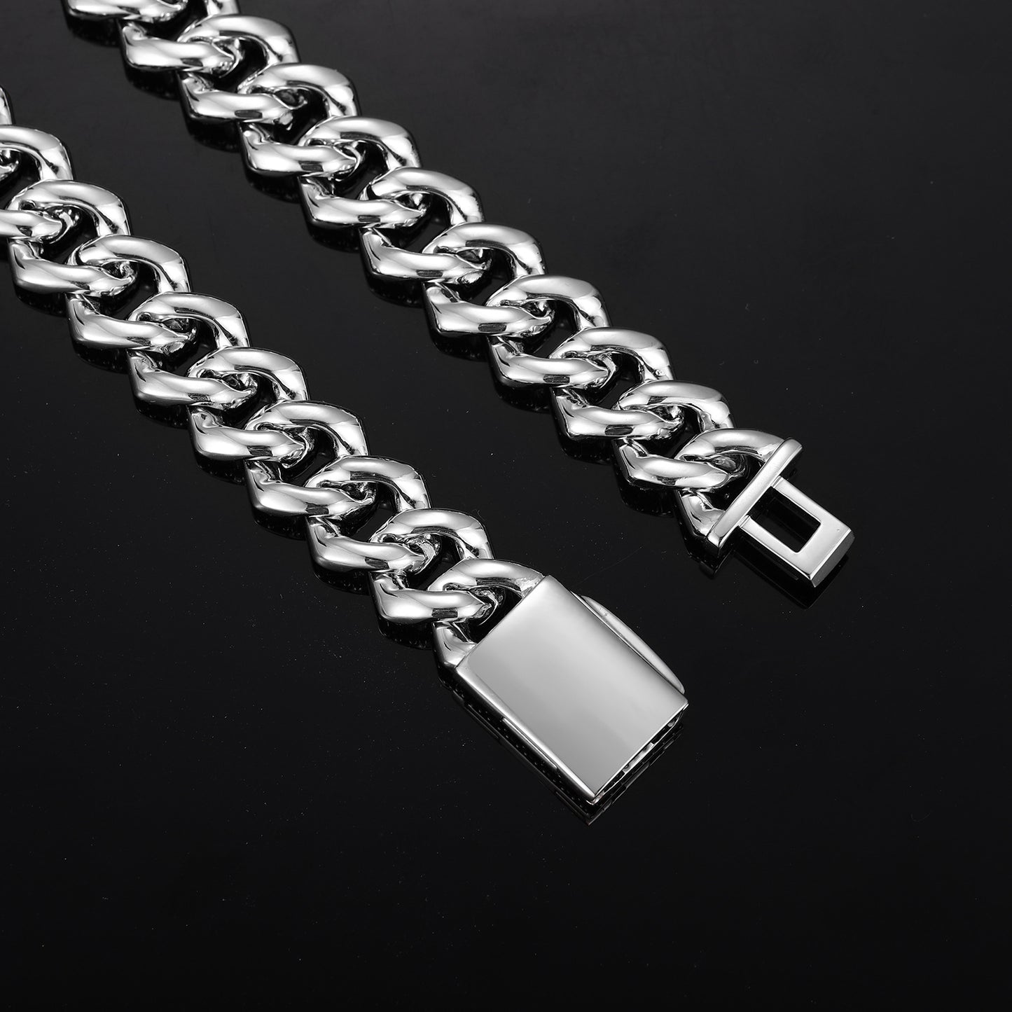 Iced Out Double Row Cuban Link Chain Necklace or Bracelet in Copper with Cubic Zirconia product image