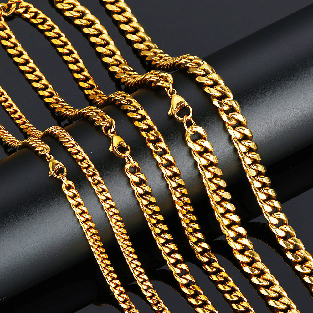 4-9 mm Faceted Polished Cuban Hip Hop Bracelet with Stainless steel Base - CHA163 product image