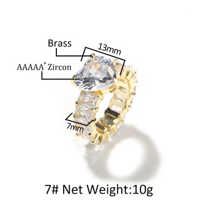 Heart Cut Pink Cubic Zirconia Ring for Women & Men - Elegant Silver Tone Stackable Statement Ring
