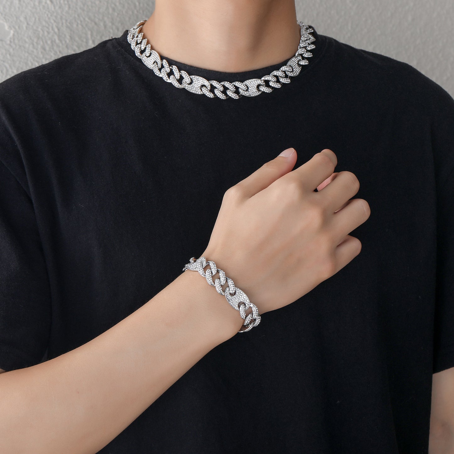 Hip Hop Cuban Link Alloy Necklace for Men
