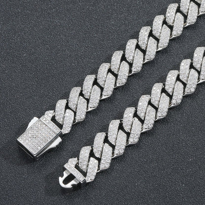 Hip Hop Diamond Shape Cuban Link Cubic Zirconia Bracelet for Men