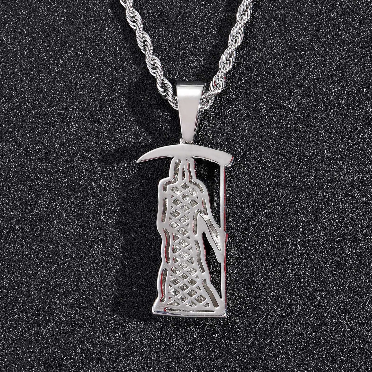 Hip Hop Skull Cubic Zirconia Pendant Necklace for Men and Women