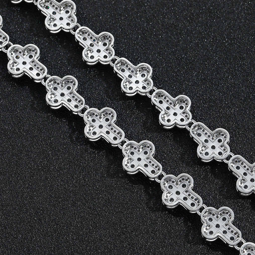 Hip Hop Cross Cubic Zirconia Necklace for Men