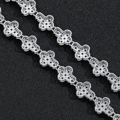 Hip Hop Cross Cubic Zirconia Necklace for Men