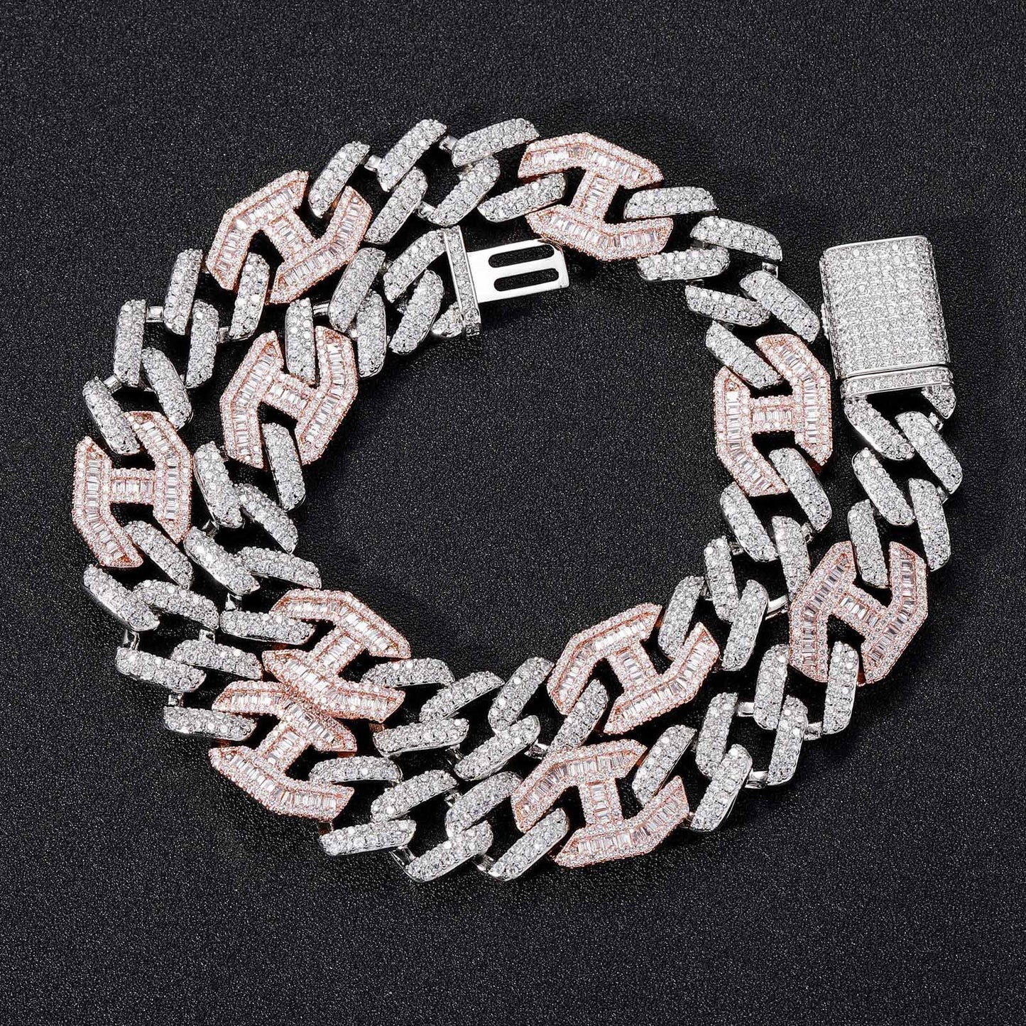 Cuban Link Bubble Cubic Zirconia Necklace for Men