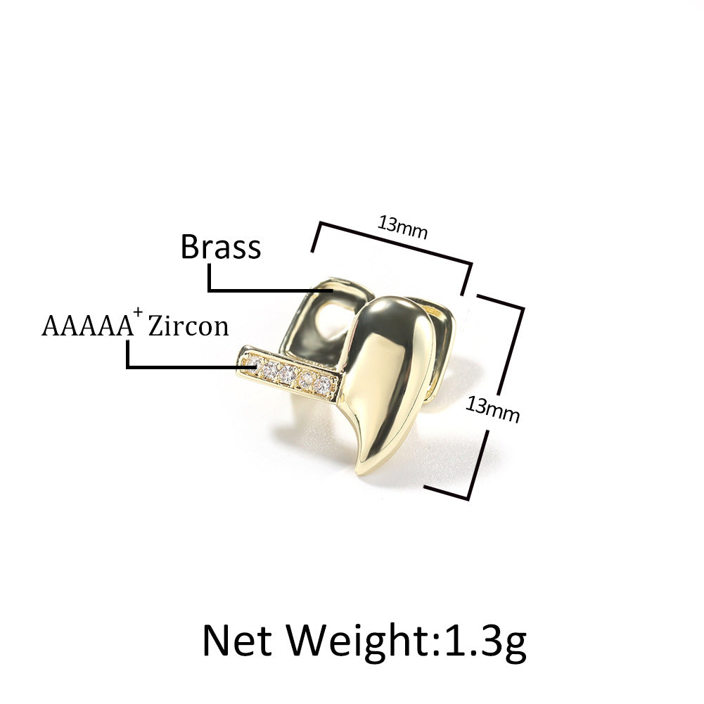 Trendy Heart Ring for Women – Gold or Silver Color Copper Statement Ring with Crystal Accent