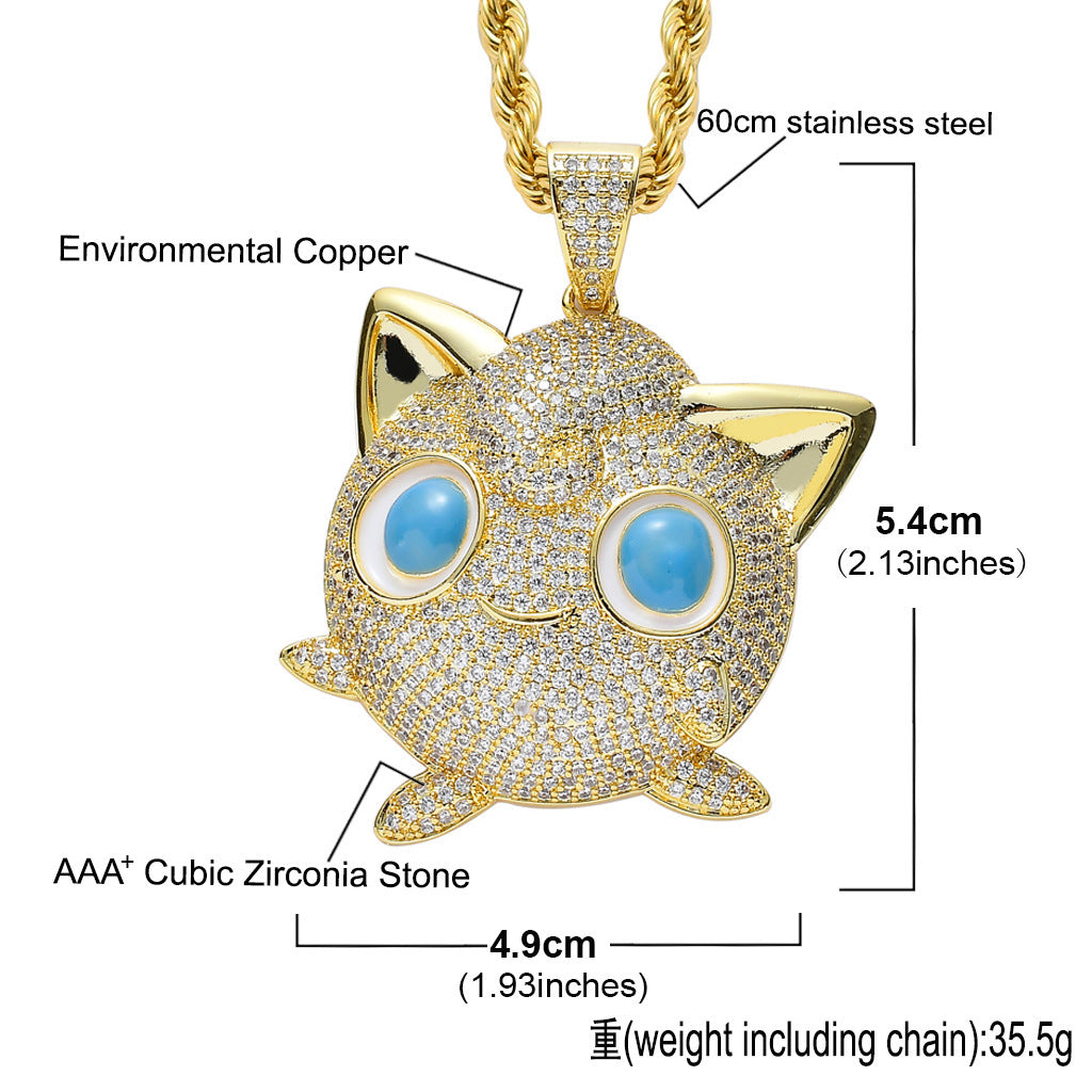 Hip Hop Vintage Cross Teardrop Copper Pendant Necklace for Men and Women