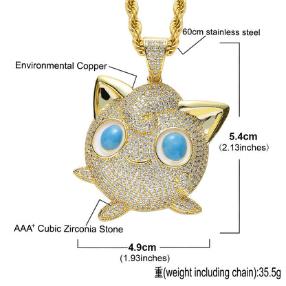 Hip Hop Vintage Cross Teardrop Copper Pendant Necklace for Men and Women