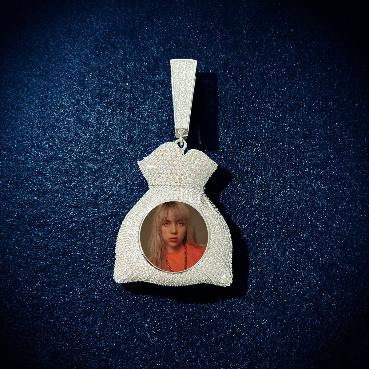 Unisex Hip Hop Money Bag Photo Necklace