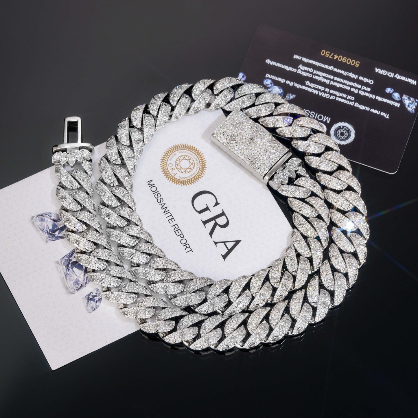 18mm Moissanite Cuban Link Chain Bracelet & Necklace, Iced Out Hip Hop Jewelry